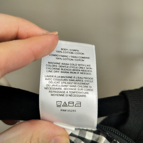 Express One Eleven Black Blouse with Gingham size XS - Picture 6 of 6